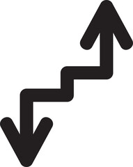 Zigzag Arrow Glyph Icon