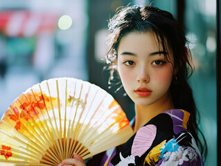 女, 女性, アジア人, 日本人, 着物, 文化, 扇子, 団扇, Woman, Female, Asian, Japanese, Kimono, Culture, Fan, Fans
