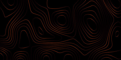 Abstract light pattern Vector illustration. Topographic map background concept. Vibrant neon lights pulsating patterns. Colorful topography contour lines isolated on black background.	