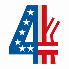 4th of july usa design simple clean vectorized vector illustration