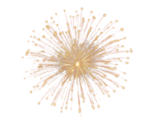 PNG Vibrant golden fireworks burst