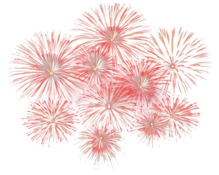 PNG Vibrant red fireworks night sky