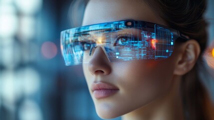 Smart Glasses for Real-Time Translation: A person using smart glasses that provide real-time translation of a foreign language.