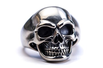 Jewelry ring for men. Skull stainless steel. One background color