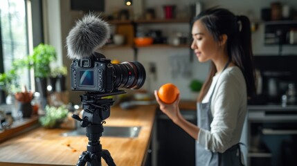 The camera and the orange