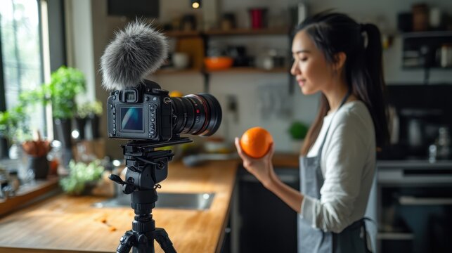 The camera and the orange