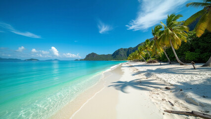 beach with palm trees