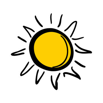 recommend clip art:  yellow sun with black outlines and rays is centered