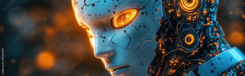 Aufkleber a detailed rendering showcases an advanced artificial intelligence concept in cyberspace