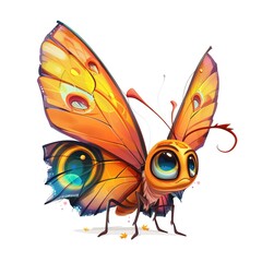 Butterfly spy fantasy animal cartoon isolated whitebackground 16:9