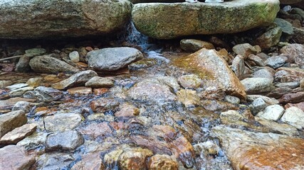 Kamienie w górskim potoku.  © WalDec