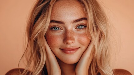 Fototapeta premium The radiant smiling woman.