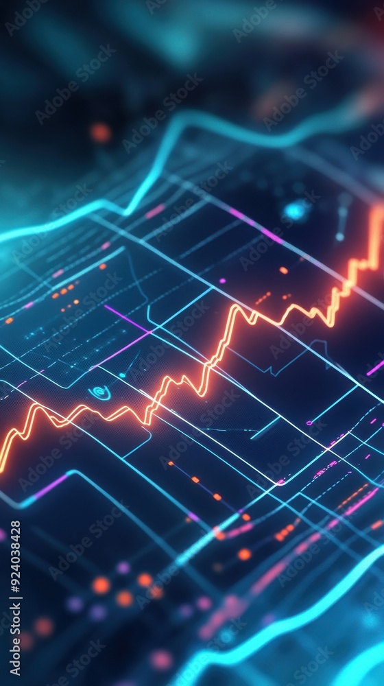 Poster a 2d of animated charts and graphs showing fluctuating medical data, with dynamic transitions and cl