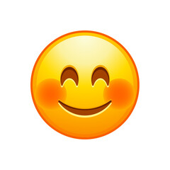 Fototapeta premium Blushing Smile Emoji
