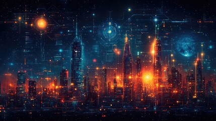 Naklejka premium Futuristic Illustration of Skill Development Depicting Progress