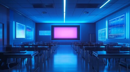 Futuristic Smart Classroom: A classroom equipped with advanced tech for enhanced learning experiences.