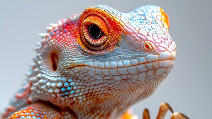 Fototapeta premium Close-Up of a Lizard Showcasing Detailed Scales