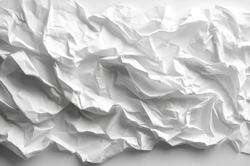 Obraz premium White crumpled paper texture background, white color, white tone, high resolution, high quality, high detail, high sharpness, hyper realism