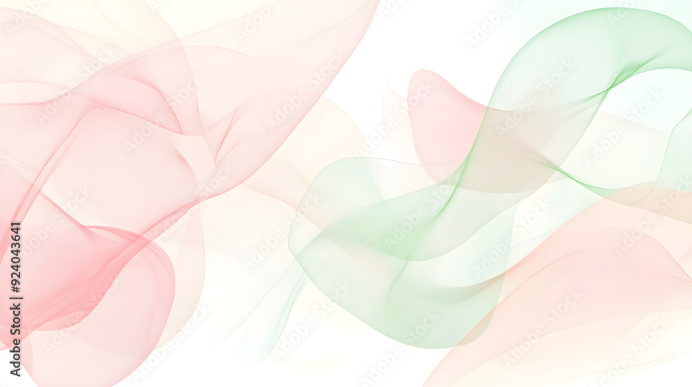 Aufkleber a light and airy banner features soft pink and green flowing abstract shapes creating a serene and d