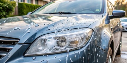 Hail damage repair on car , auto body shop, hail storm, dent removal