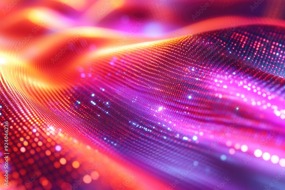 Aufkleber vibrant colors depict an abstract neural network in a digital format