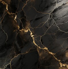 High-quality image of luxurious black and gold marble with stunning gold veins, perfect for elegant backgrounds or adding a touch of sophistication to any creative project.
