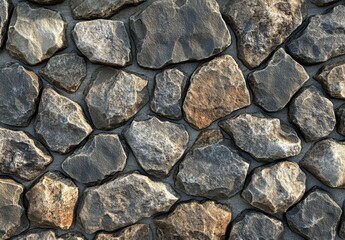 texture of small, flat rocks arranged in a random pattern on the wall
