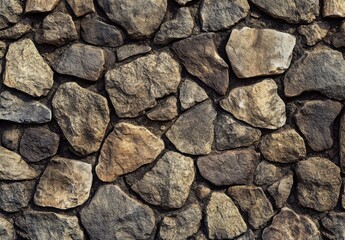 Fototapeta premium texture of small, flat rocks arranged in a random pattern on the wall