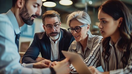 Investors are discussing venture capital opportunities in a promising startup's growth potential.