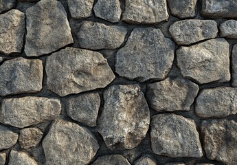 Obraz premium texture of small, flat rocks arranged in a random pattern on the wall