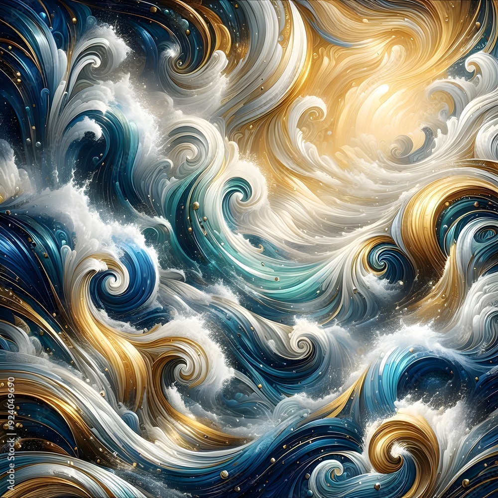 Wall mural abstract background with waves