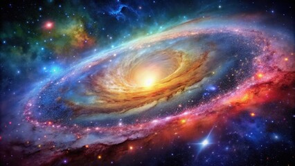 Fototapeta premium Galaxy with colorful nebula and bright stars in outer space background, Galaxy, nebula, stars, space, universe, astronomy