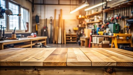 Wooden table top with copy space on workshop background, wood, table, workshop, background, copy space, rustic