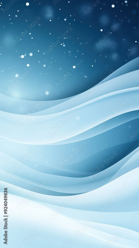 Poster high-quality 2d particle animation with a gentle snowfall effect, softly drifting particles that cre