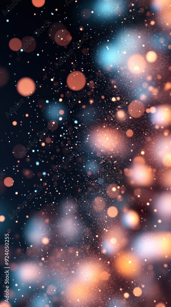 Poster hyperrealistic 3d particles slowly dispersing and fading into the background, with subtle color tran