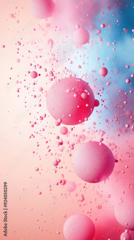 Poster hyperrealistic 3d particles slowly dispersing and fading into the background, with subtle color tran
