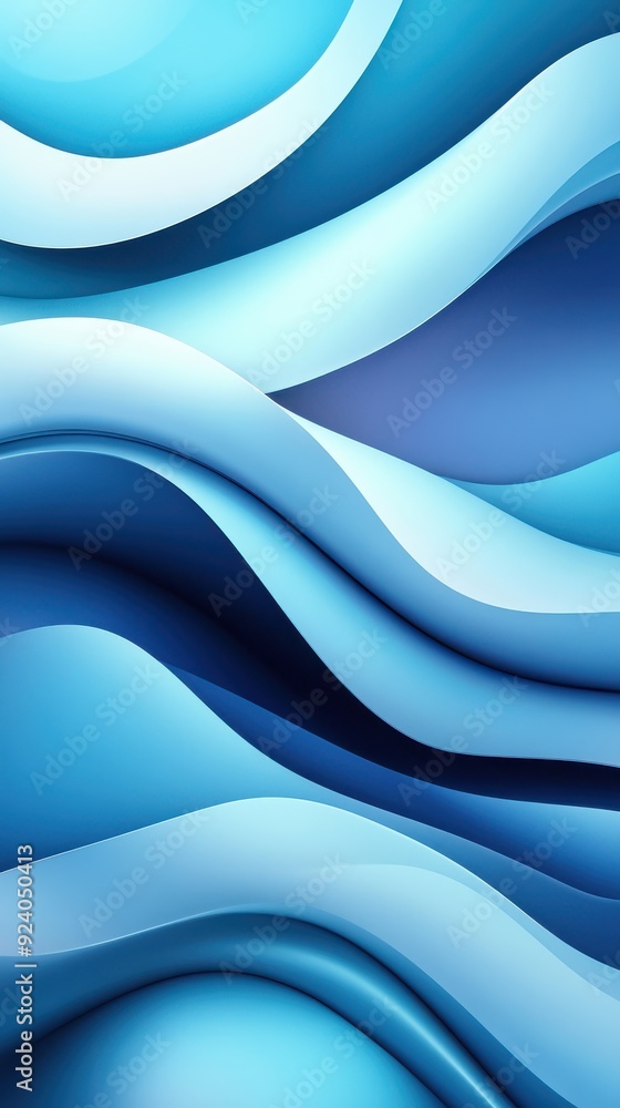 Poster 2d animation with smooth gradients and flowing shapes, evoking a sense of calm and modernity, perfec