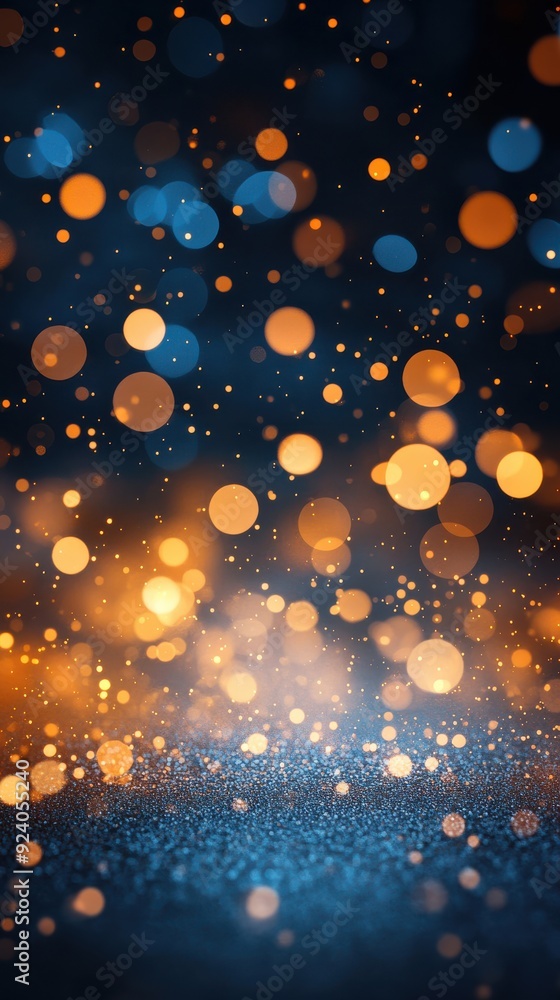 Poster soft, glowing particles floating gently in a dark background, creating a serene and magical atmosphe