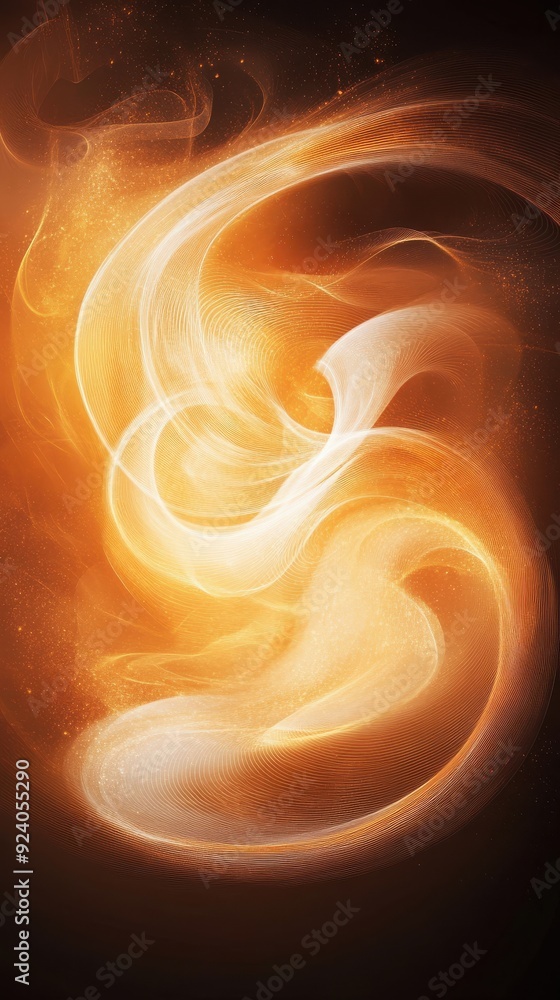 Wall mural swirling dust particles illuminated by a single light source, giving a mysterious and ethereal effec