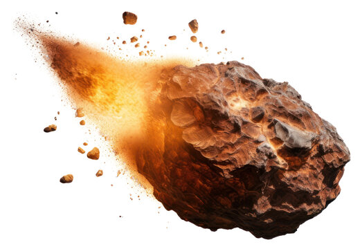 PNG Fiery meteorite in space