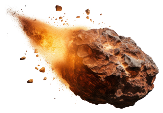 PNG Fiery meteorite in space