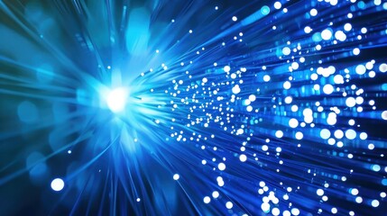 Fototapeta premium Abstract Blue Fiber Optic Lights