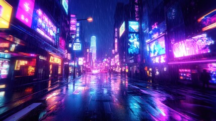 Neon City Rain