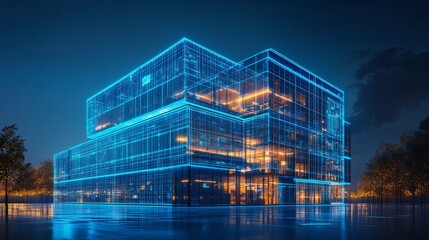 Smart Office Building with Automated Facilities: An office building where facilities are managed by smart systems.