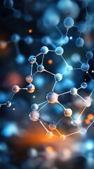 molecular structures and chemical bonds interconnected in a complex network, symbolizing chemistry