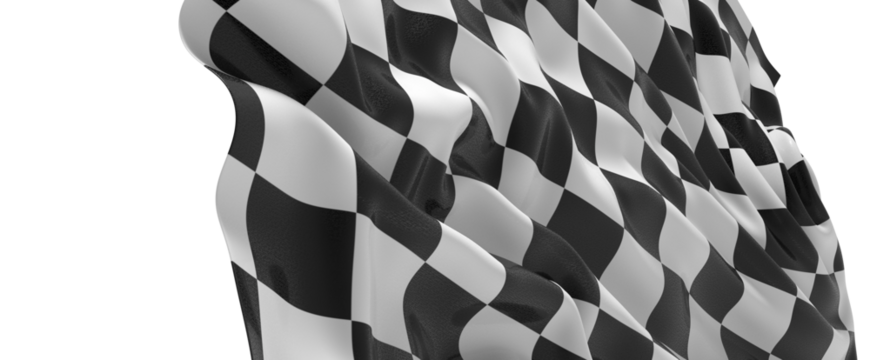 The checkered flag waves in the wind a symbol of victory and the finish line