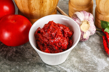 Natural organic red tomato paste