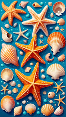 shells and starfish