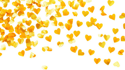 Yellow heart confetti transparent background