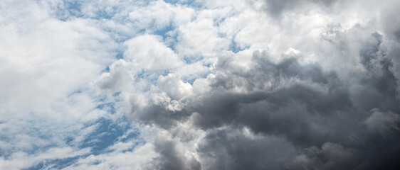 Stormy sky with gray rain clouds